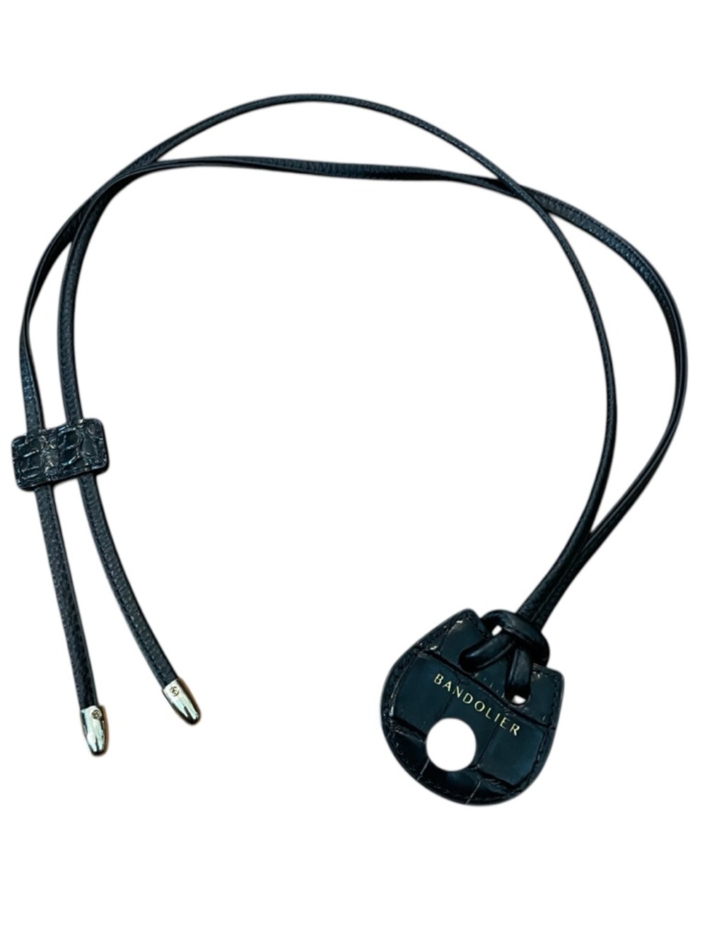 Bandolier Leather Crossbody Phone Strap Black Adjustable Women